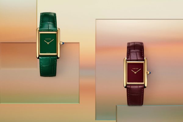 Cartier Tank Louis Cartier Green and Red Lacquered Dials Hand Wound Cartier Tank Louis Cartier Green and Red Lacquered Dials Hand Wound